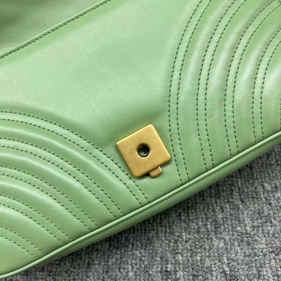 100% Authentic GUCCI GG Marmont Green Small Leather Shoulder Bag - Picture 11 of 16